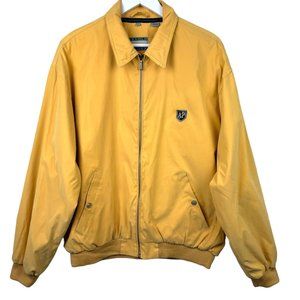 Vintage Arnold Palmer Jacket Mens Large Yellow Full Zip Gold Lightweight